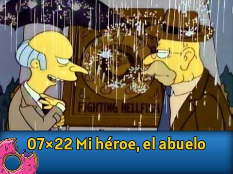 El furioso Abe Simpson y su descentrado descendiente en la maldición del pez volador